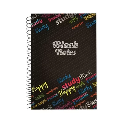 Caderno Colegial Black Notes 1 Matéria 17,7x24 - Kit