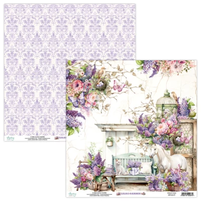 Bloco de Papéis para Scrapbook 30x30 - Coleção Lilac Garden - Mintay