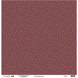 Folha para Scrapbook Linha Moderninhos - Conceito - Bordô Bolinha e Xadrez