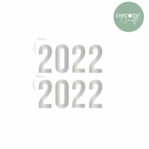 Aplique em Acrílico 2022 Prata - Coleção Uma Nova Primavera - Decore Crafts