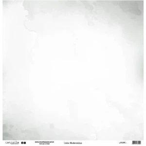 Folha para Scrapbook Linha Moderninhos - Conceito - Cinza Coração e Aquarela