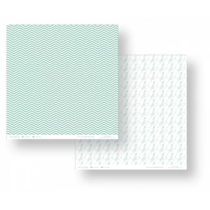 Folha para Scrapbook - Conceito - Verde Água Gotas