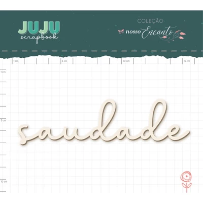 Enfeite Off-White Saudade Imensa - Coleção Nosso Encanto - Juju Scrapbook
