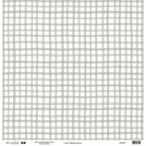 Folha para Scrapbook Linha Moderninhos - Conceito - Marrom Bolinha e Xadrez