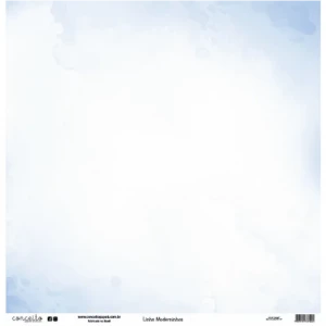 Folha para Scrapbook Linha Moderninhos - Conceito - Azul Candy Coração e Aquarela
