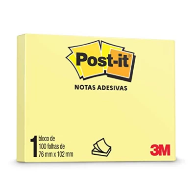 Post-it 76x102mm 100 Folhas Amarelo - 3M