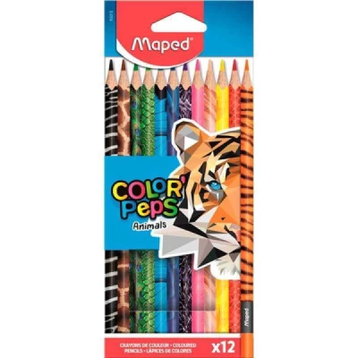 Lápis de Cor Color Peps Animals 12 Cores - Maped