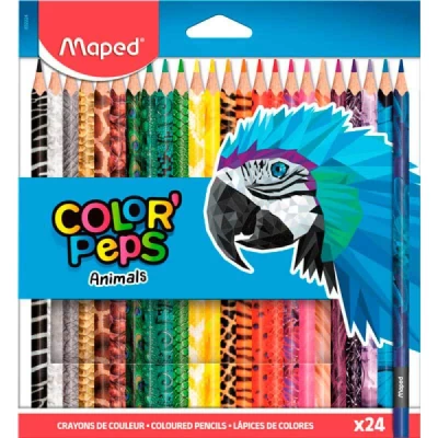 Lápis de Cor Color Peps Animals 24 Cores - Maped