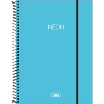 Caderno Universitário Neon Azul 1 Matéria 20x27,5 - Tilibra