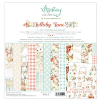 Bloco de Papéis para Scrapbook 15x15 - Coleção Lullaby Lane- Mintay