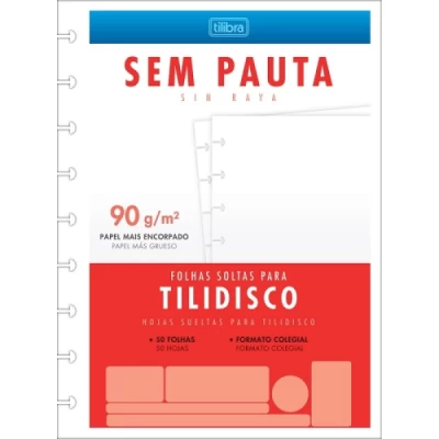 Refil Sem Pauta para Caderno Inteligente Tilidisco 90g 17,7x24 - Tilibra