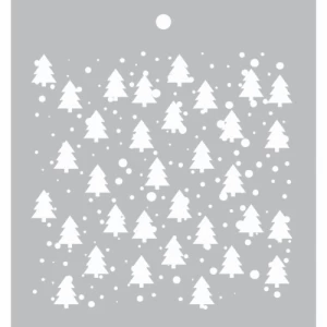 Stencil Árvores com Floco de Neve NOE25 - Coleção Noel - Carina Sartor
