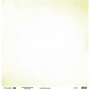 Folha para Scrapbook Linha Moderninhos - Conceito - Amarelo Candy Coração e Aquarela