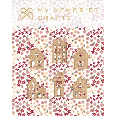 Mini Casinhas em Madeira MMCCOR-14 My Memories Crafts - Coleção Meu Coração
