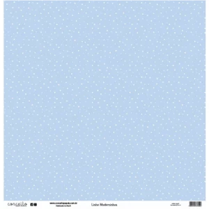 Folha para Scrapbook Linha Moderninhos - Conceito - Azul Candy Bolinha e Xadrez