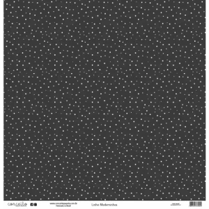 Folha para Scrapbook Linha Moderninhos - Conceito - Preto Bolinha e Xadrez