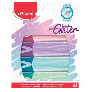 Kit 4 Marca Texto Glitter Pastel - Maped