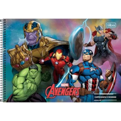 Caderno Avengers Cartografia e Desenho 27,5x20 - Tilibra
