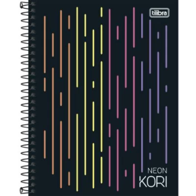 Caderno Colegial sem Pautas Neon Kori 1 Matéria 17,7x24 - Tilibra