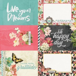 Folha para Scrapbook - Simple Stories - Coleção Simple Vintage Cottage Fields - 4x6 Elements
