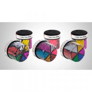 Kit Glitter Shaker Colors - BRW - Gliter - 3 potes - 18 modelos