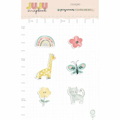 Enfeite Acrílico Girafinha - Coleção Pequenos Companheiros - Juju Scrapbook