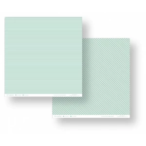 Folha para Scrapbook - Conceito - Verde Água Listras