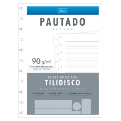 Refil Pautado para Caderno Inteligente Tilidisco 90g 20x27,5 - Tilibra