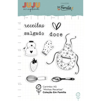 Carimbo XG Minhas Receitas Coleção Em Família - Juju Scrapbook