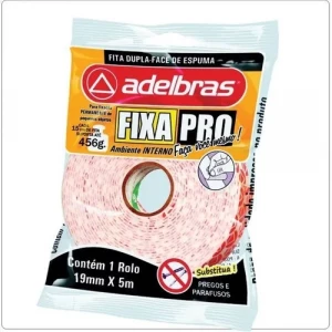 Fita Dupla Face Fixa Pro Espuma Banana 19mmx5mts - Adelbras