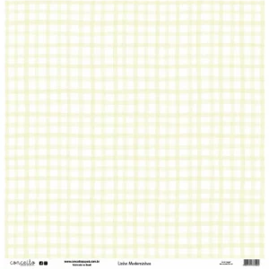 Folha para Scrapbook Linha Moderninhos - Conceito - Amarelo Candy Bolinha e Xadrez