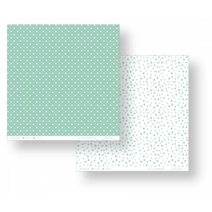 Folha para Scrapbook - Conceito - Verde Água Corações