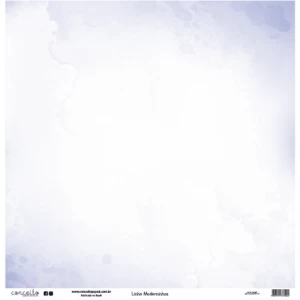 Folha para Scrapbook Linha Moderninhos - Conceito - Lilás Coração e Aquarela