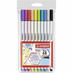 10 Canetas Stabilo Pen 68 Brush