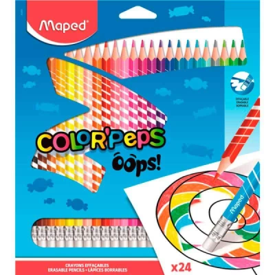 Lápis de Cor Color Peps Apagável 24 Cores - Maped