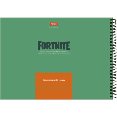 Caderno Fortnite Cartografia e Desenho 27,5x20 - Foroni
