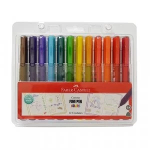 12 Canetas Fine Pen Colors - Faber-Castell