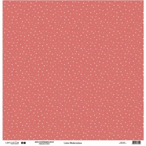 Folha para Scrapbook Linha Moderninhos - Conceito - Vermelho Bolinha e Xadrez