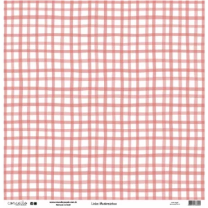 Folha para Scrapbook Linha Moderninhos - Conceito - Vermelho Bolinha e Xadrez