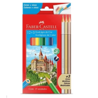 12 EcoLápis de Cor + 3 Metálicas - Faber-Castell