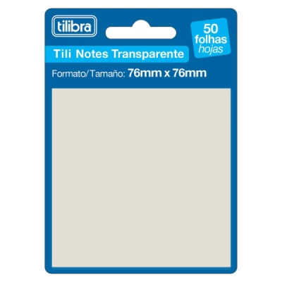 Bloco Adesivo Tili Notes Transparente 76x76mm - Tilibra