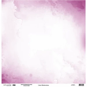 Folha para Scrapbook Linha Moderninhos - Conceito - Pink Coração e Aquarela