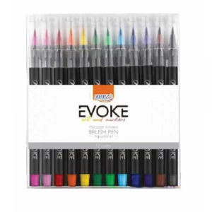 Marcador Artístico Evoke Brush Pen 12 Cores - BRW