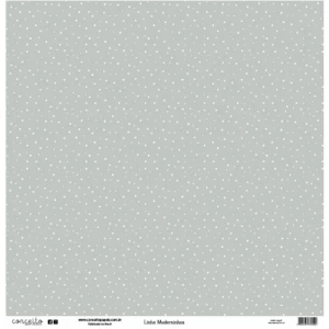 Folha para Scrapbook Linha Moderninhos - Conceito - Cinza Bolinha e Xadrez