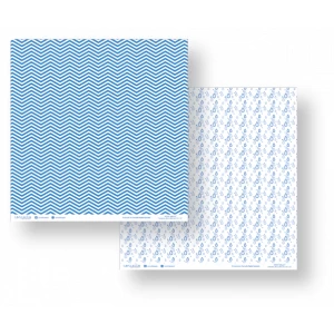 Folha para Scrapbook - Conceito - Azul Gotas