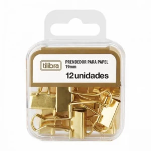 Prendedor para Papel Dourado 19mm - Tilibra