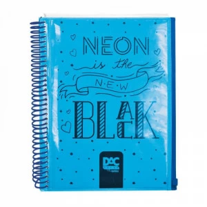 Caderno 10 Matérias Neon Is The New Black Azul 20x27,5 - Dac