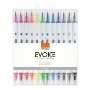 Marcador Artístico Evoke Dual Brush 24 Cores - BRW