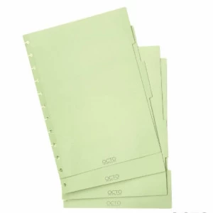 Kit 4 Divisórias Verde P A5 para Caderno de Disco/Inteligente - OCTO
