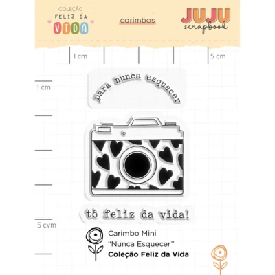 Carimbo Mini Nunca Esquecer - Coleção Feliz da Vida - Juju Scrapbook